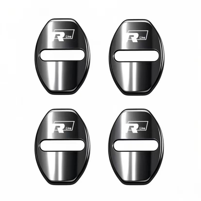 BFPQY1 Zinc Alloy Car Door Lock Buckle Cover Protective Covers For VW GTI Polo Golf Passat Tiguan Jetta T-ROC Touareg Taigo CC Hub Cap