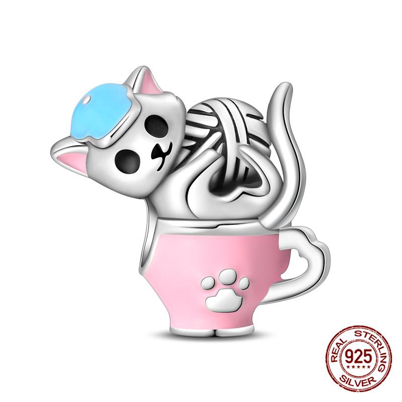 Originale Eulenperlen, 100 % Kupfer, Glückskatzen-Elefanten-Anhänger, passend für Originalarmbänder, DIY-Schmuckherstellung, Geschenk für Frauen