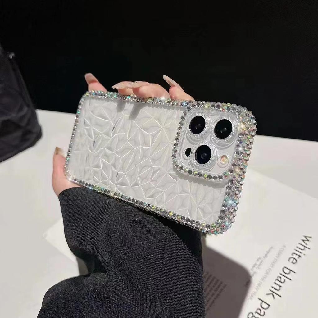 Fashion Glitter Bling Diamond Transparent Soft Case für iPhone 14 15 13 12 11 Pro Xs Max XR X 7 8 Plus SE 2 Klare Silikon-Rückseite