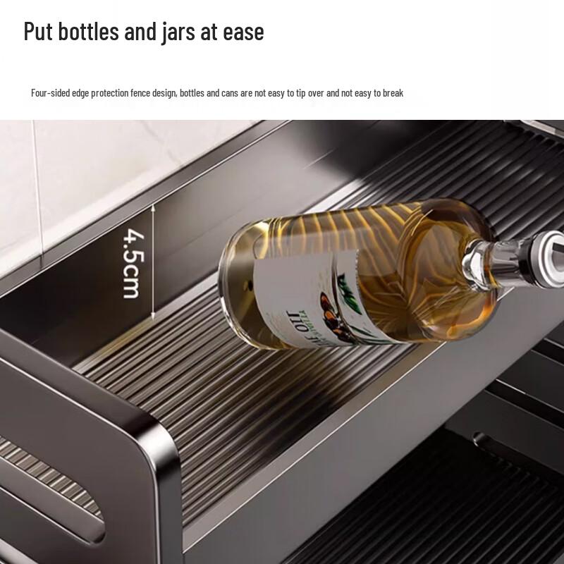 Yunshuang 3-Tier Kitchen Spice Rack with 5 Jars