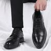 Business dress casual shoes British groom leather heightening suit soft sole wedding leather shoes men's spring job