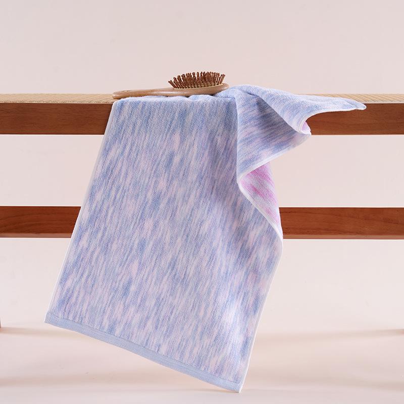 Soft Cotton Towel Set – Absorbent, Colorful, Logo Design, AB Surface for Face and Bath 34x75 cm синий