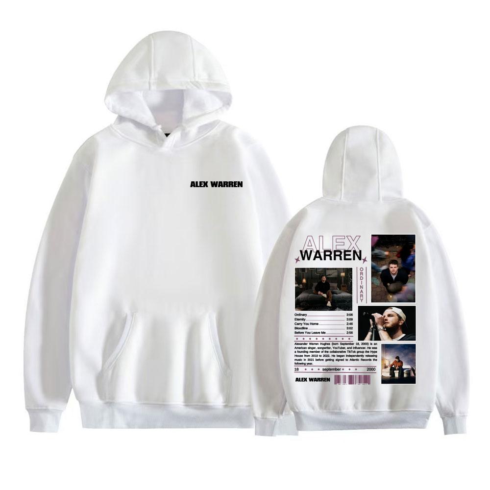 Rapper Alex Warren Ordinary Album Tour Hoodies Men's Clothing High Street Hip Hop Punk Sweatshirt Casual Fleece Oversized Hoodie