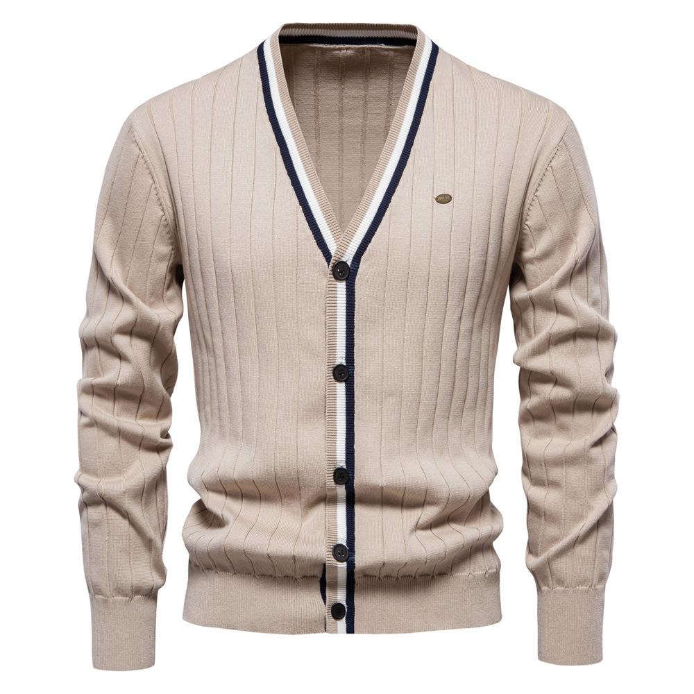 Men's Casual Cardigan Sweaters Slim Fit Long Sleeve V-Neck Cardigans Button-up Knitted Sweater for Men