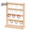 Earring Ring Storage Wooden Jewelry Organizer Durable Display Stand Multiple Layers Space Rustic Wood Saving Rack for Necklaces Bracelets