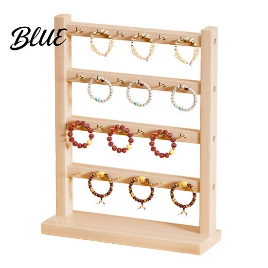 Earring Ring Storage Wooden Jewelry Organizer Durable Display Stand Multiple Layers Space Rustic Wood Saving Rack for Necklaces Bracelets