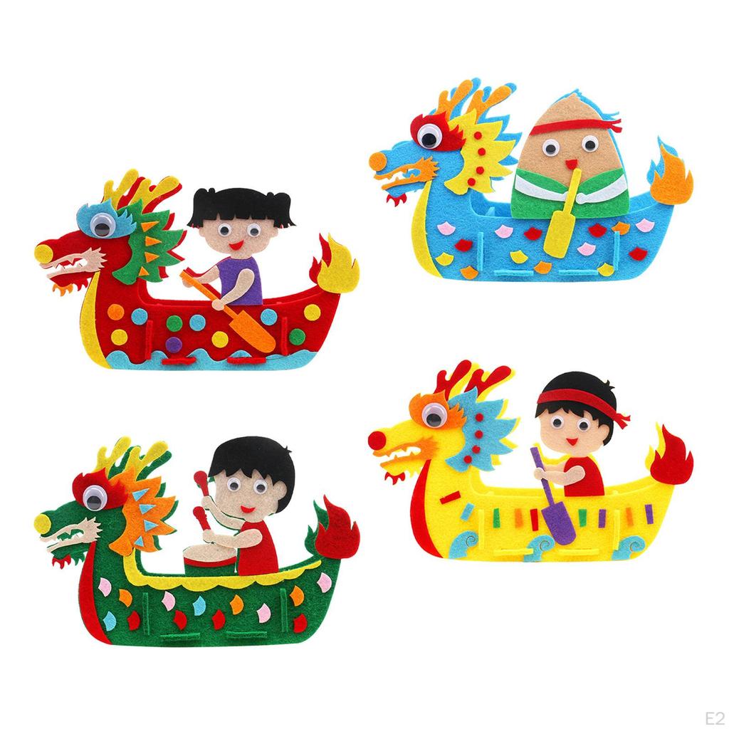 Material Pack Dragon Boat Novelty Art Ornament Handmade Kids Handcraft for Decor