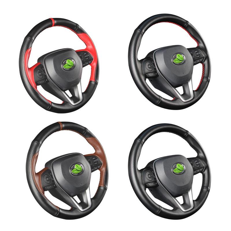 Handgenähter Lenkradbezug aus Rindsleder für RAV4, Camry, Corolla, Wildlander