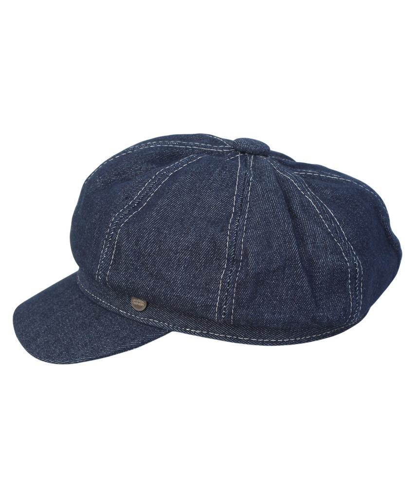 Yunibeosyeolkemiseuteuli Dark Denim Logo Newsboy Cap