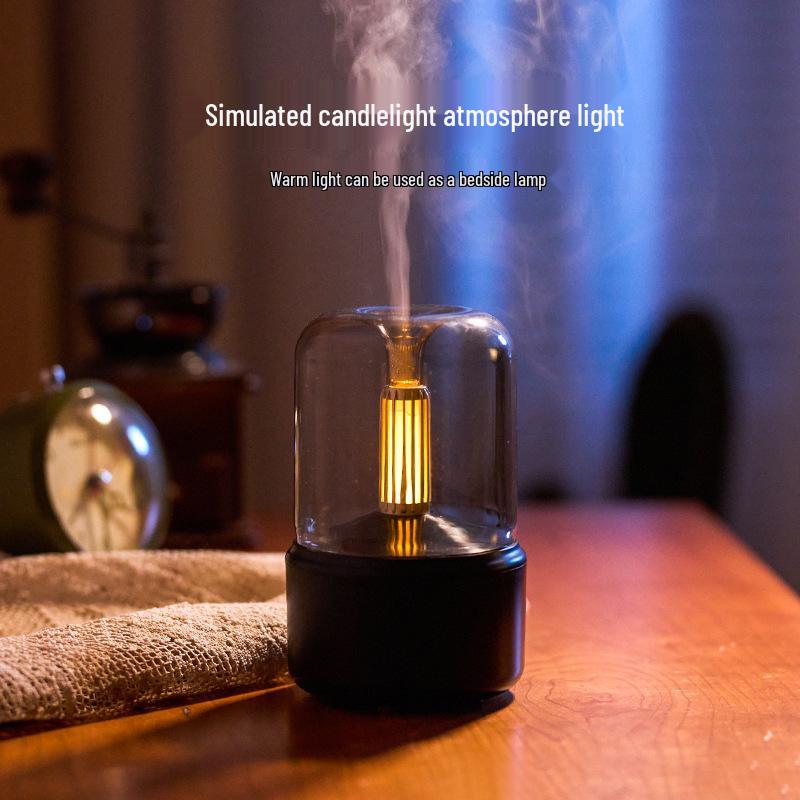 Ultrasonic Essential Oil Diffuser & Aromatherapy Humidifier with Candlelight Effect