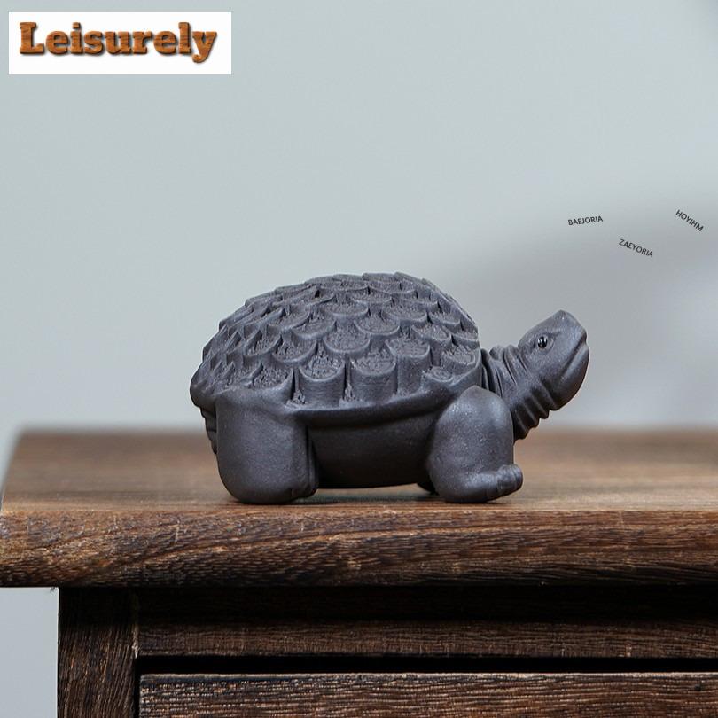 Yixing Purple Sand Money Turtle Tea Pet Traditional Lucky Model Tea Figurine Play Toys Tea Statue Ornaments Cafes Accessories