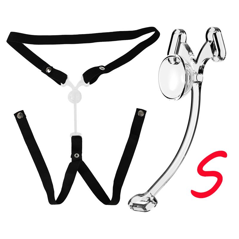 Male Penis Ring Chastity Cage Anti-off Device Elastic Band Auxiliary Belt Adjustable Underwear Rope Scrotum Ring Sissy Sex Toys