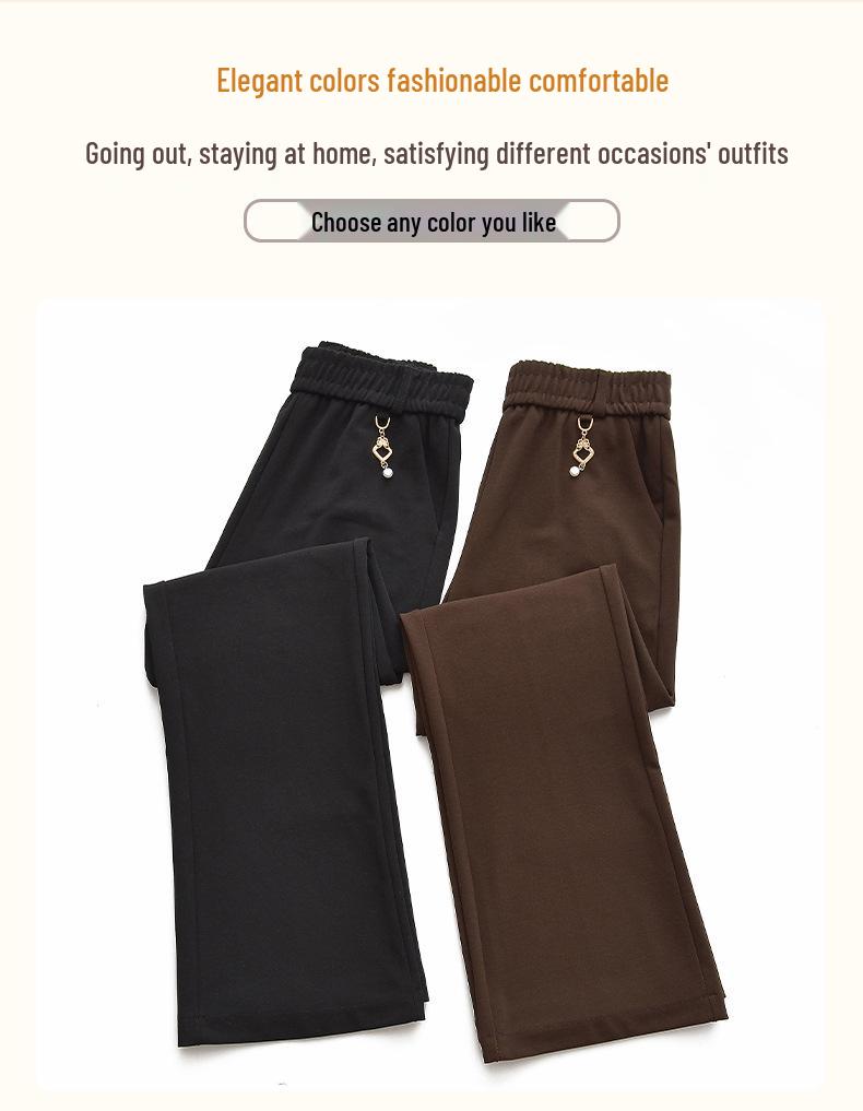 Fashionable High-Waist Elastic Trousers for Middle-aged and Elderly Women - Autumn Casual, Loose Fit