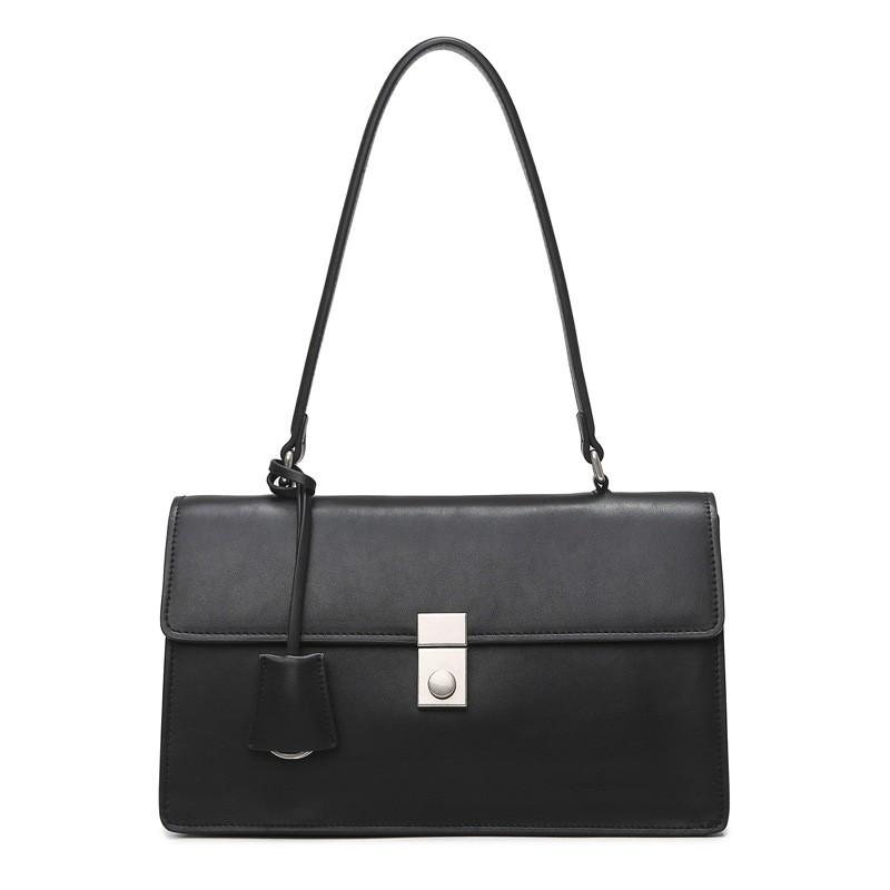 Large Capacity Tote Bag Women Minimalist Chic Crossbody Shoulder PU Leather Black Beige 2026