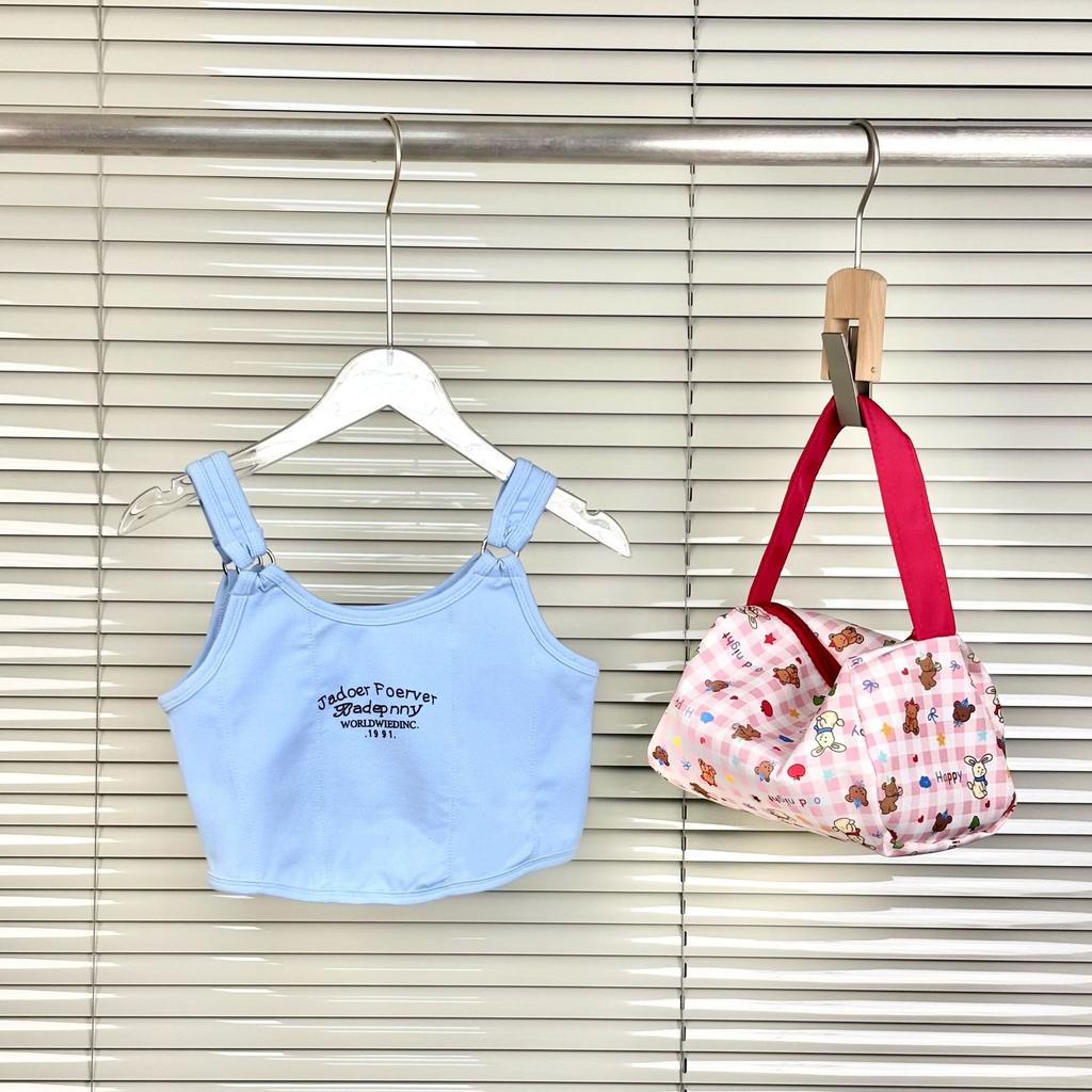 Girls' summer new letter printing suspender bottom tube top back Korean version fashion bottoming shirt top sleeveless