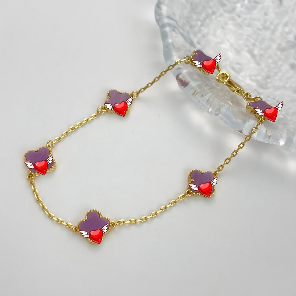 Original S925 Sterling Silver 18K Gold Plated Four-Leaf Clover Bracelet Six-flower Can Request Van the Catalog Cleef From Seller