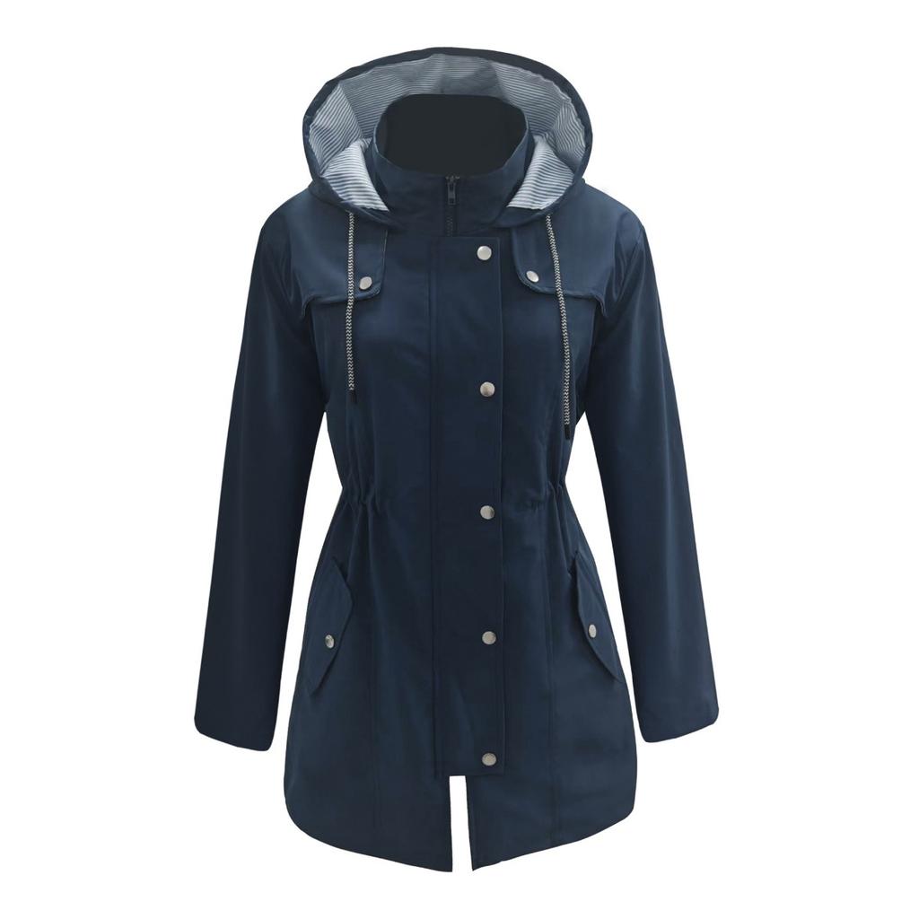 Women's Waterproof Slim Fit Trench Coat Windproof Outdoor Jacket