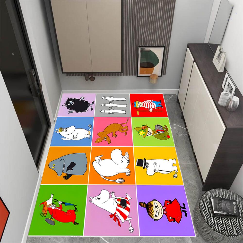 Tappeti Antiscivolo a Tema Avventura della Famiglia Moomin - Arredamento per la Casa in Poliestere, Adatti per Camere da Letto, Soggiorni, Ingressi, Studi e Decorazioni