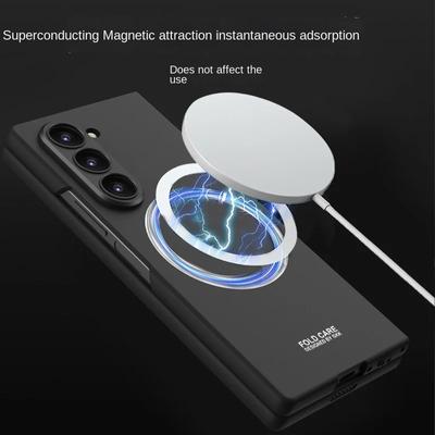 Magnetic Wireless Charging Phone Case for Samsung Galaxy Z Fold 6 5 4 3 Fold6 Fold5 Fold4 Fold3 5G Hard Shell Protective Cover