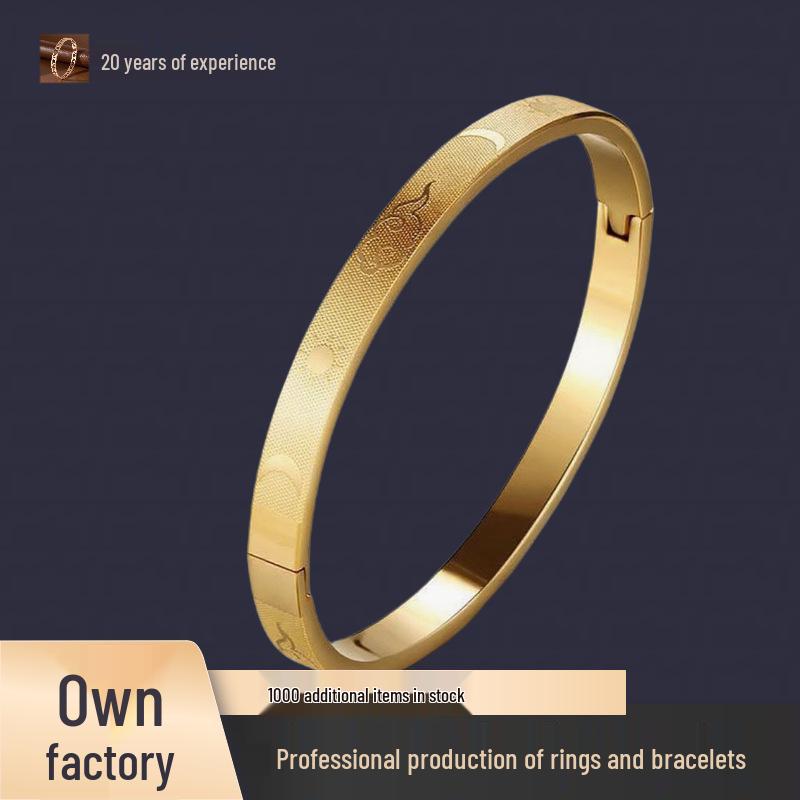 Elegant Cross-Border Luxury Titanium Steel Diamond Grid Women's Bracelet