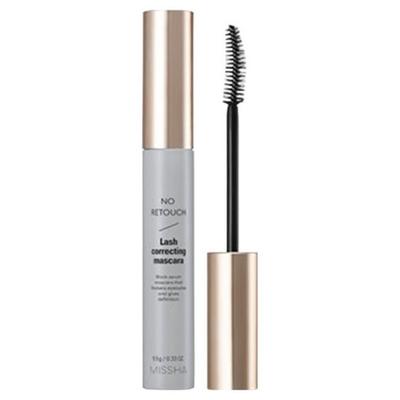 No Retouch Correcting Mascara Black 9.5g – Volumising Mascara, Long Lasting Curl, Smudge Resistant, Korean