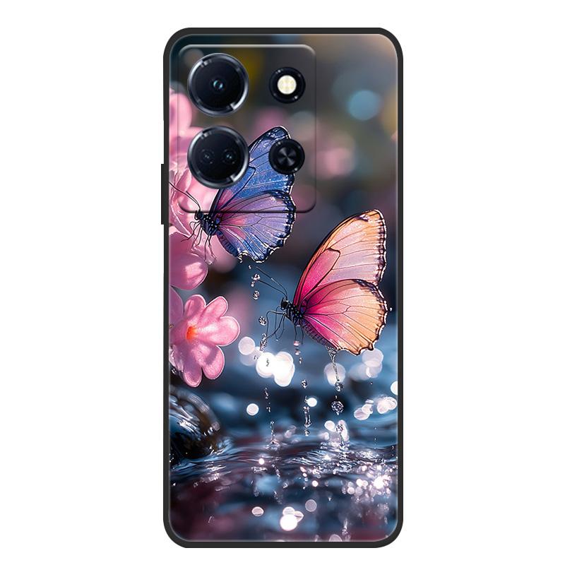 Schutzhülle aus weichem, mattem Silikon in Marmoroptik für Infinix Note 30 4G, passend für Infinix Note 30 Pro, 30i und 30 VIP – Rundumschutz