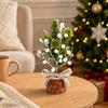 Wood Base Christmas Tree with Faux Branch Detail for Desk, Shelf, Counter, Entry Table, and Shop Front Display