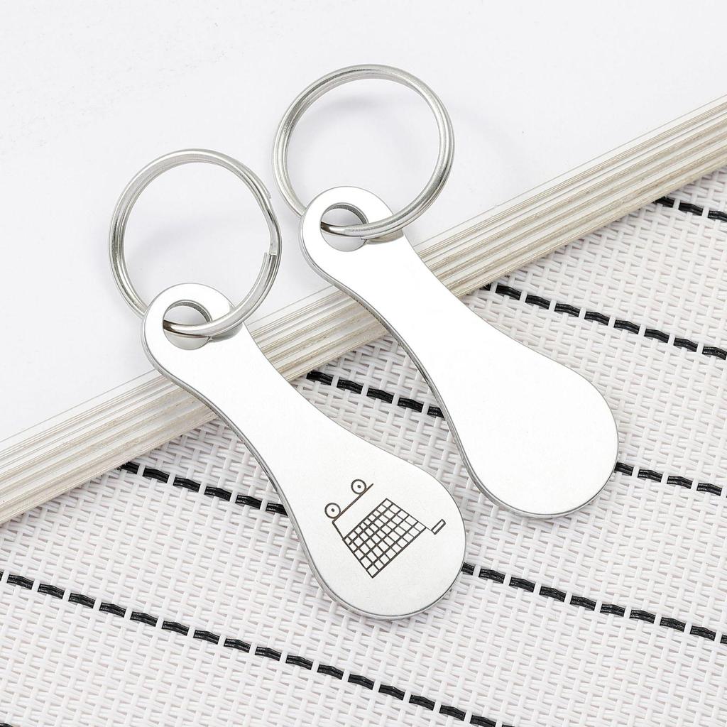 European & American Supermarket Keychain Token Pendant - Creative Stainless Steel Accessory