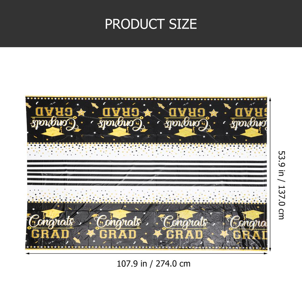 Graduation Season Tablecloth Pe Material Easy Clean Graduation Party Dinner Table Cover Congrats Grad Style for Home Hotel