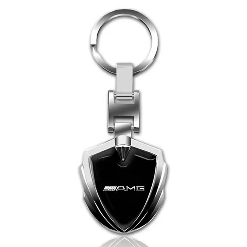 1 stk Bilemblem Stying Metall Nøkkelringer Skjoldformet Nøkkelring For Mercedes Benz AMG W203 W206 W220 W205 W211 W212 W201 W210 W168 GLC