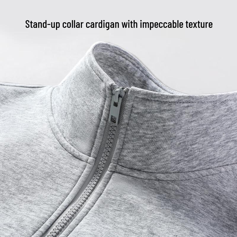 Baleno Men's Loose Fit Stand Collar Cardigan Sweatshirt