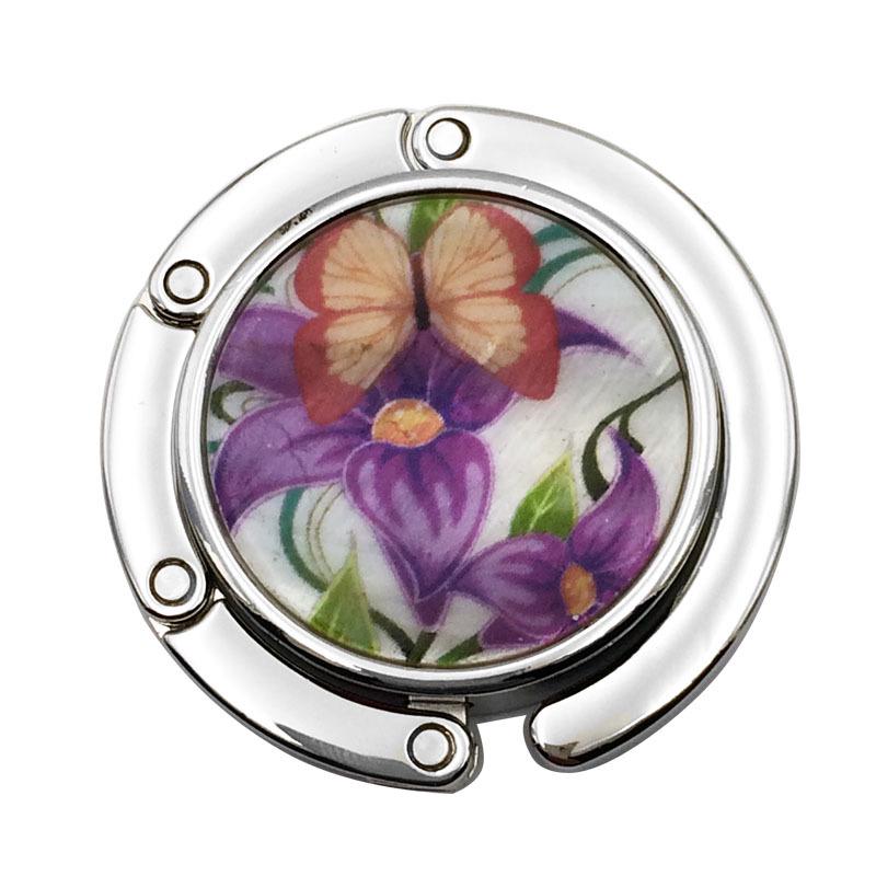 Kreativer runder Muschel Falt-Handtaschenhaken - Flacher Clip Aufhänger für Tischkante Taschenzubehör