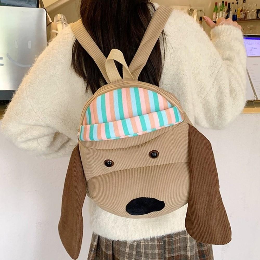Stuffed Dog Plush Doll Knapsack Fluffy Students School Bag  Adorkable Holiday Gift
