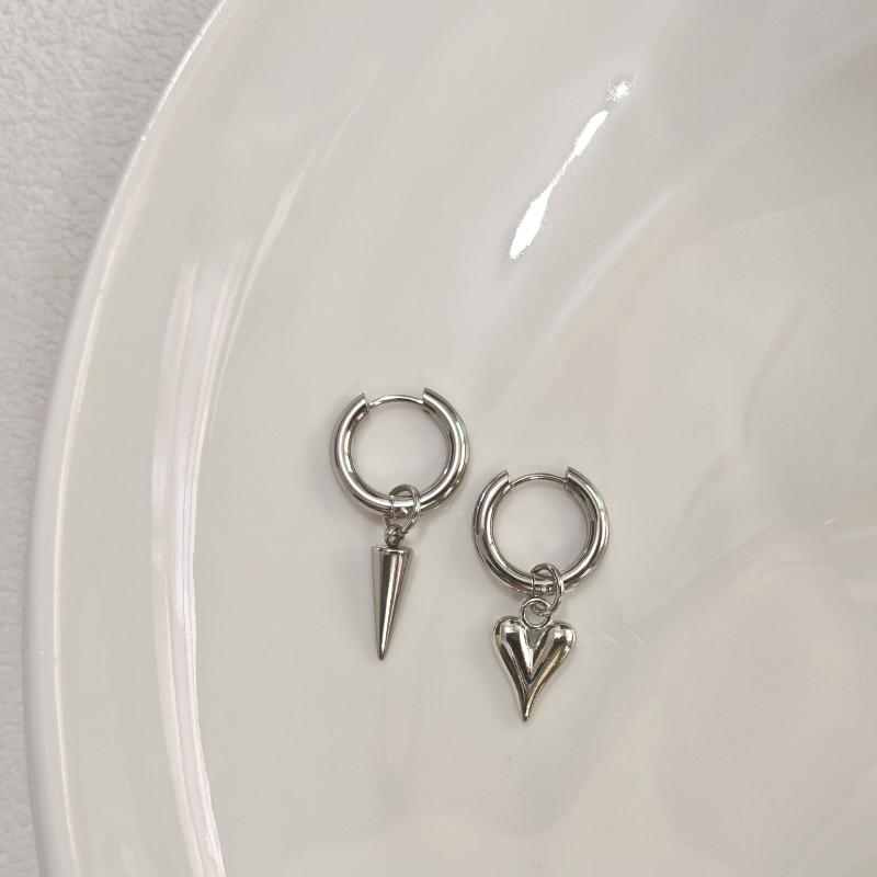 

Серьги-подвески в форме сердца из сладкого розового циркона для женщин, простые геометрические круглые серьги-кольца, ювелирные аксессуары, подарок