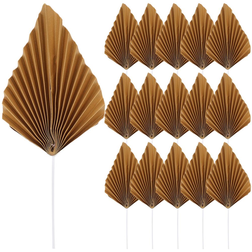 16Pcs Birthday Cake Decor for Girls Women Anniversary Festival Party Dessert Ornament Palm Leaves Cupcake Decoration Picks