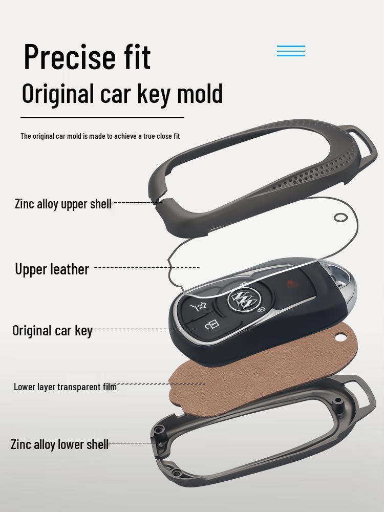 Buick Regal Key Case for Verano, LaCrosse, GL8, Envision, Enclave, GL6 - Men's Car Key Shell