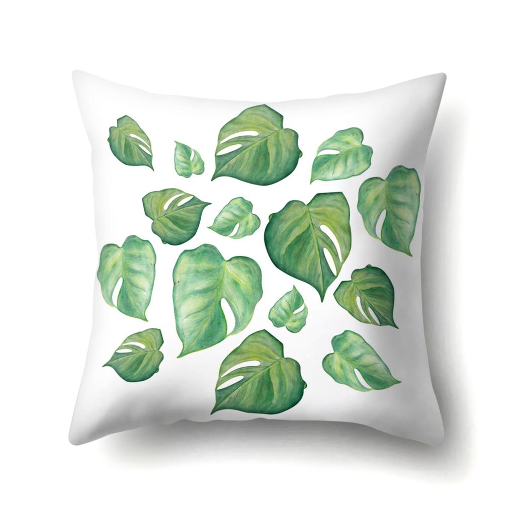 New Small and Fresh Green Leaves Polyester Pillow Case