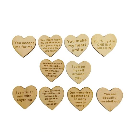 Friendship Tokens Wooden Box with Heart-Shaped Inspirational Cards for Women Unique Gift