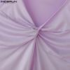 INCERUN Men V Neck Strap Sleeveless Twisted Casual Fitted Tank Tops Undershirts