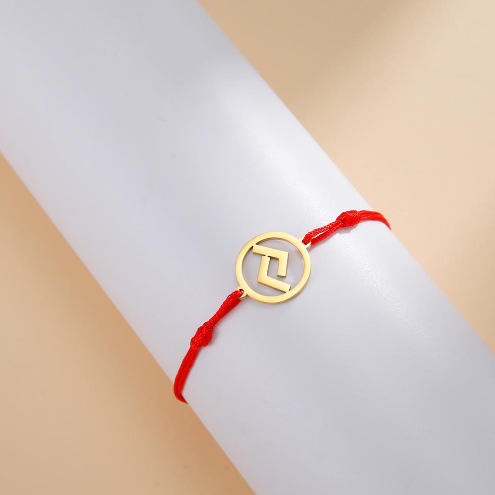 Dawapara Norse Runes Bracelet Elder Futhark Rune Charm Adjustable Rope Bracelet Stainless Steel Viking Jewelry