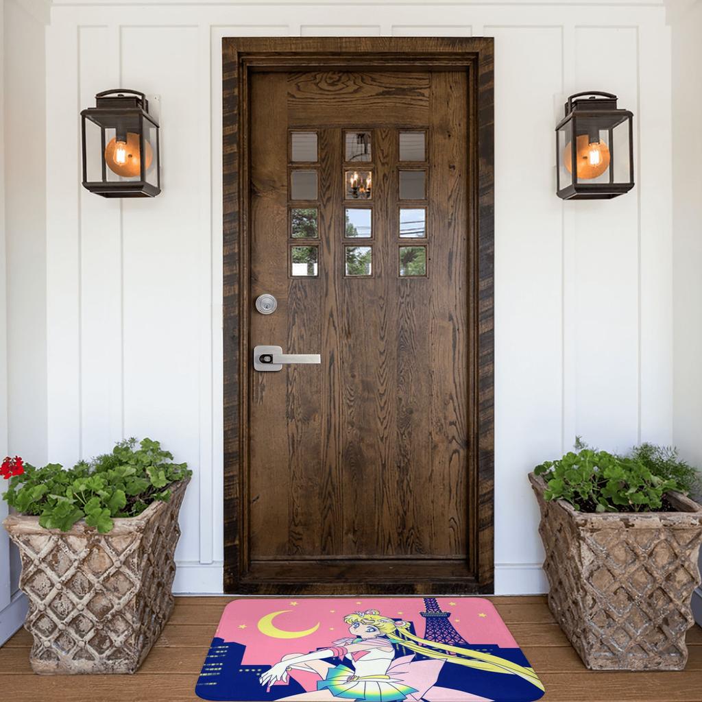 Anime Sailors Moons Doormat Mat Anti-Slip Tokyo City Lights Kitchen Bath Toilet Rug Carpet 40*60cm