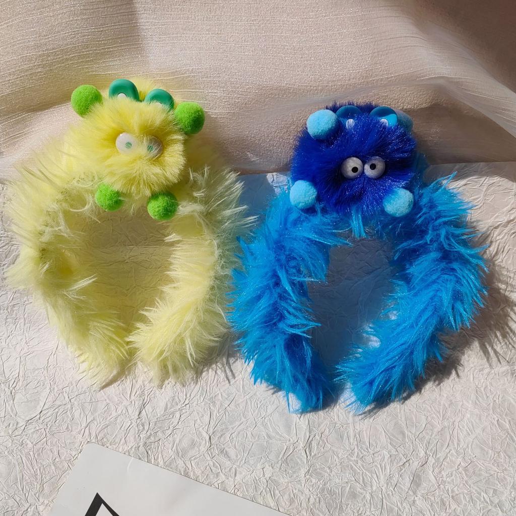 Vitality monster plush funny headband cute girl heart grotesque hairball headband ugly cute design headband hair accessories