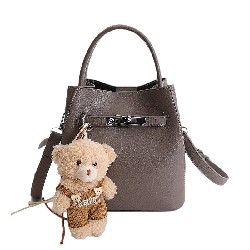 Classic Pu Basket Handbag With Adjustable Shoulder Strap For Casual Outings