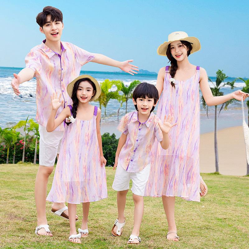 Stylish Summer Beachwear: Mother-Son & Mother-Daughter Dress