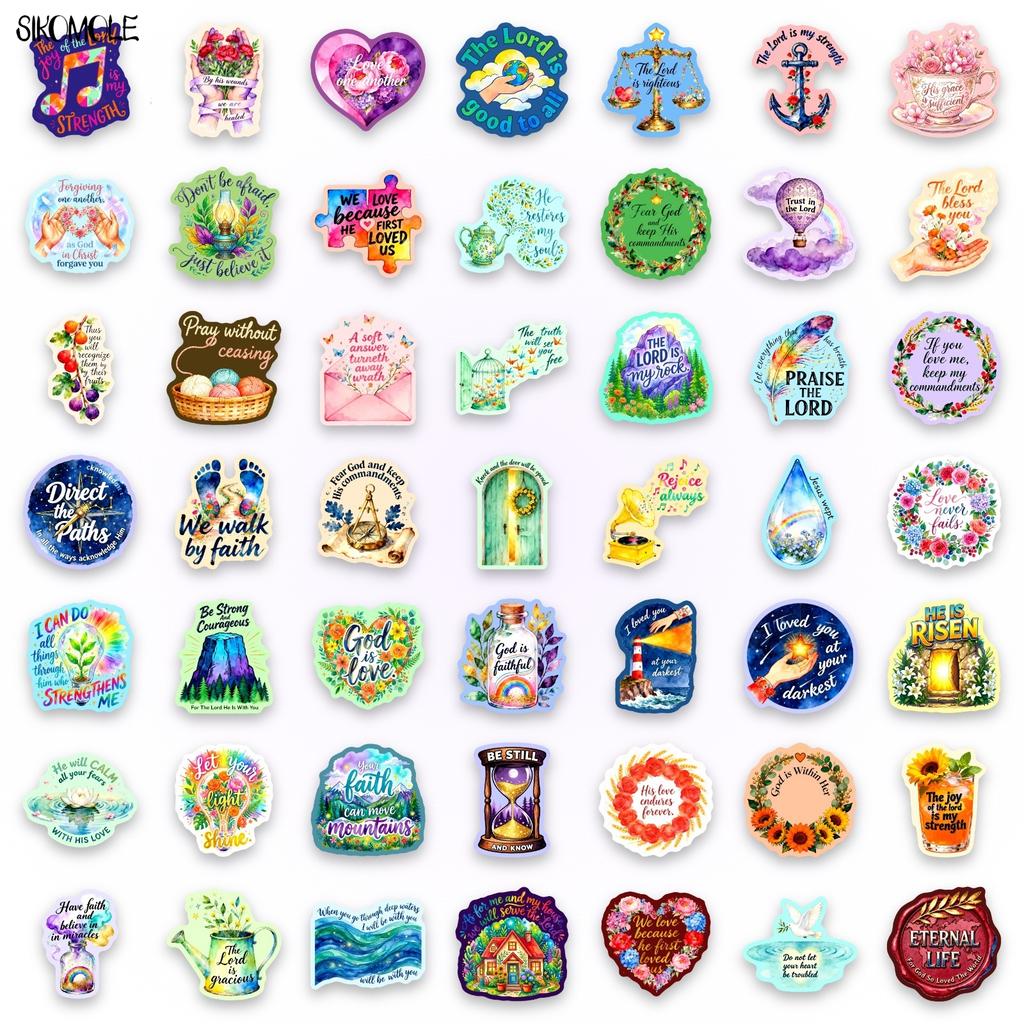 10 30 50PCS Beautiful Watercolor Inspirational Faith Text Stickers Book DIY Skateboard Toys Luggage Decoration Graffiti Sticker