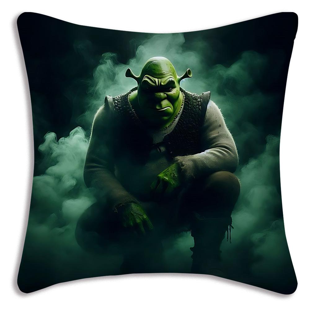Federe per Cuscino Divertenti Shrek Film Fantasy Cartone Animato Divano Decorativo Casa Stampa Double-Sided Corto Peluche Cuscino Carino