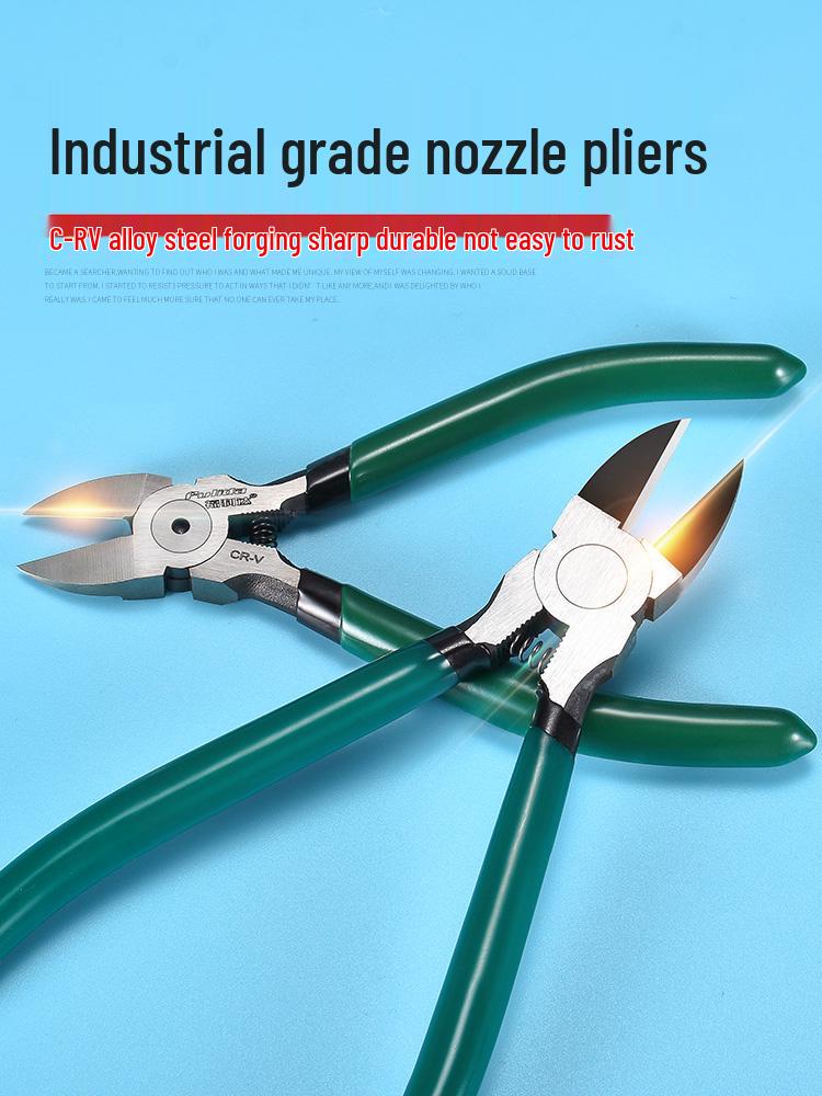 6-Inch Industrial Diagonal Cutting Pliers for Electronics and Models - Offset Jaw Design