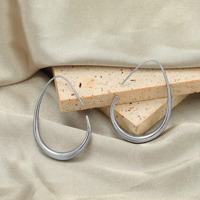 1pair Copper Material Simple U-shaped Hoop Earrings for Women