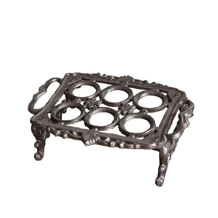 Durable Cast Iron Retro Eggs Holder Rooster Figurine Eggs Storage Rack For Farmhouses Kitchens Decors Organizers