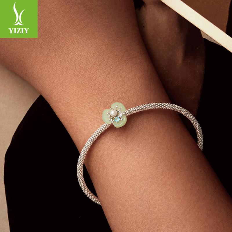 Monet Impression Silicone Bead Barrier Charm 925 Silver Bead Jewelry Accessories Flower And Grass Spring New